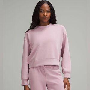 Lululemon Softstreme Perfectly Oversized Cropped Crew Rose Blush Size 8